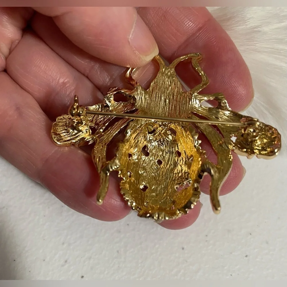 🪲 STEAMPUNK STYLE BEETLE Brooch Large Fun Unique Gift Punk Rock